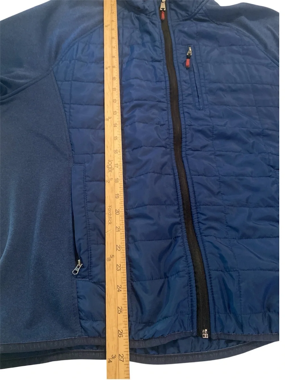 Navy Blue Quilted Front Jacket Large